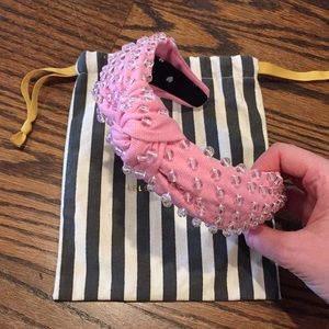 EUC Lele Sadoughi Candy Pink beaded headband